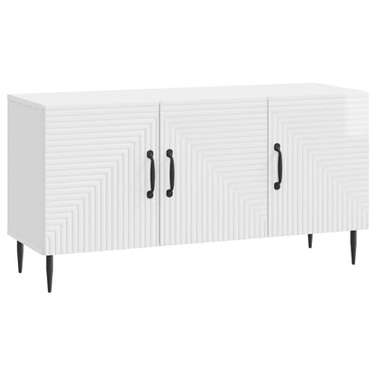 vidaXL TV Cabinet High Gloss White 99 x 34.5 x 50 cm Engineered Wood