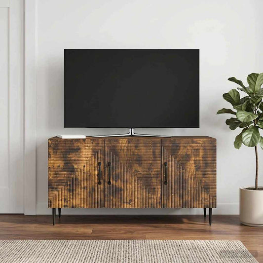 vidaXL TV Cabinet Smoked Oak 99 x 34.5 x 50 cm Engineered Wood