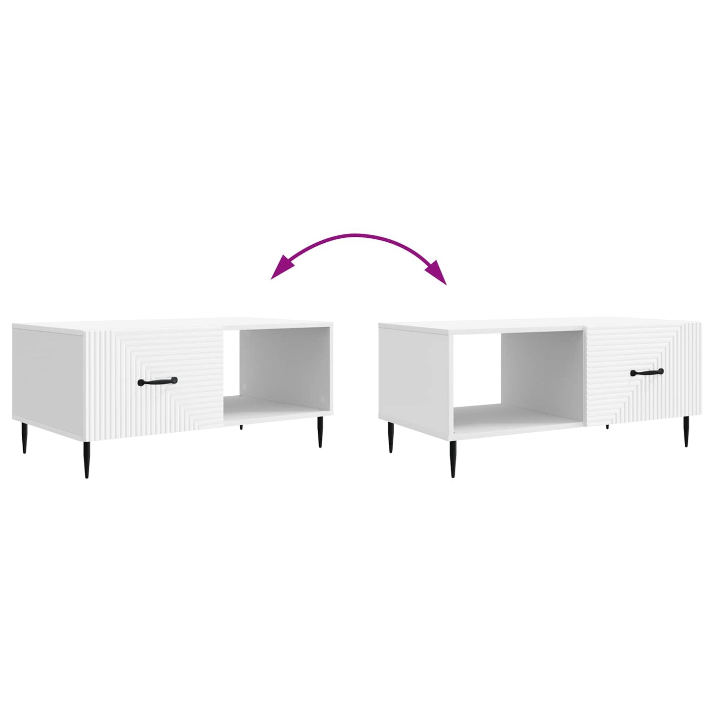 vidaXL Coffee Table White 90 x 50 x 40 cm Engineered Wood