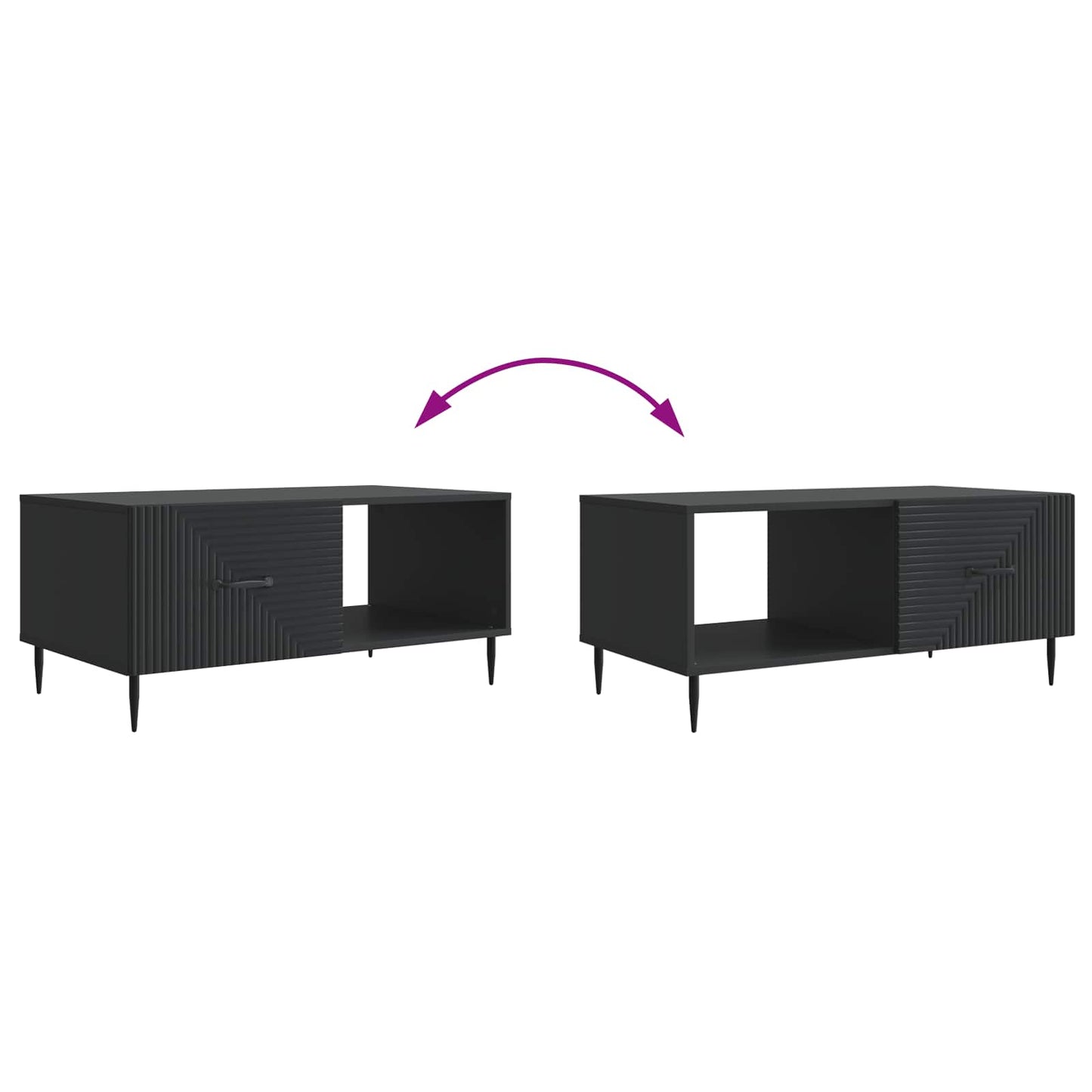 vidaXL Coffee Table Black 90 x 50 x 40 cm Engineered Wood