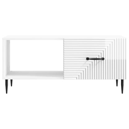 vidaXL Coffee Table High Gloss White 90 x 50 x 40 cm Engineered Wood