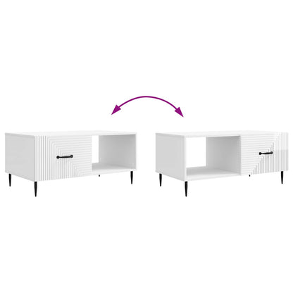 vidaXL Coffee Table High Gloss White 90 x 50 x 40 cm Engineered Wood