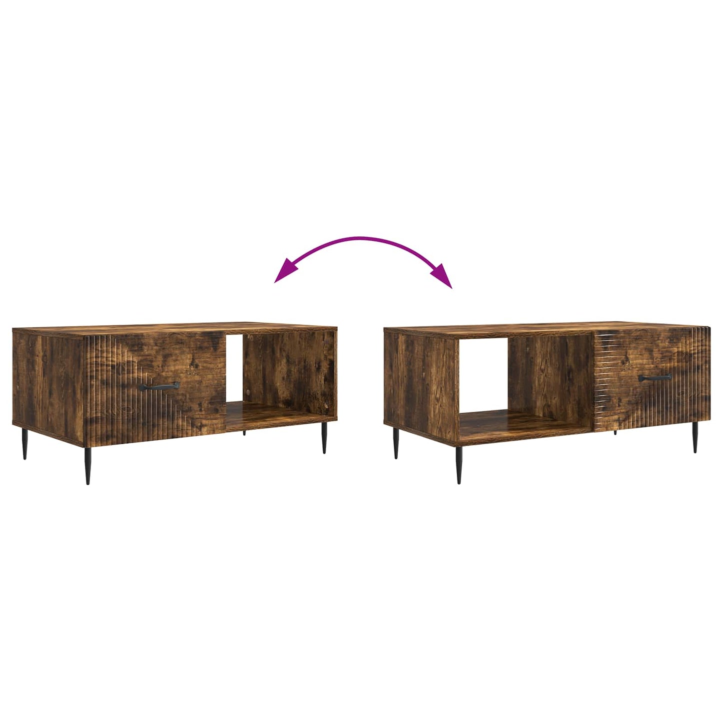 vidaXL Coffee Table Smoked Oak 90 x 50 x 40 cm Engineered Wood