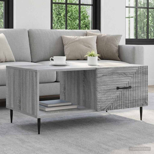 vidaXL Coffee Table Grey Sonoma 90 x 50 x 40 cm Engineered Wood