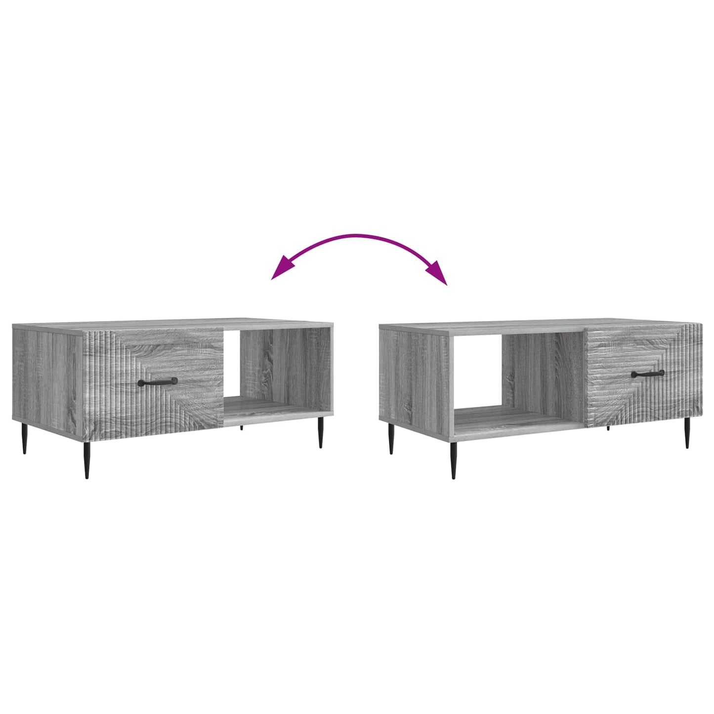 vidaXL Coffee Table Grey Sonoma 90 x 50 x 40 cm Engineered Wood
