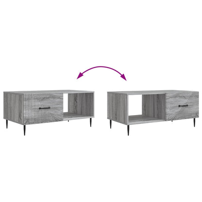 vidaXL Coffee Table Grey Sonoma 90 x 50 x 40 cm Engineered Wood
