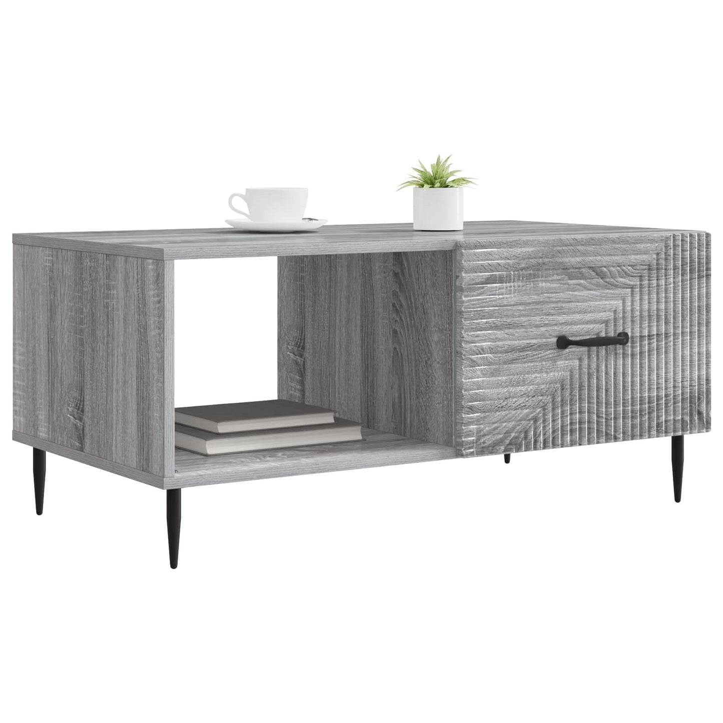 vidaXL Coffee Table Grey Sonoma 90 x 50 x 40 cm Engineered Wood