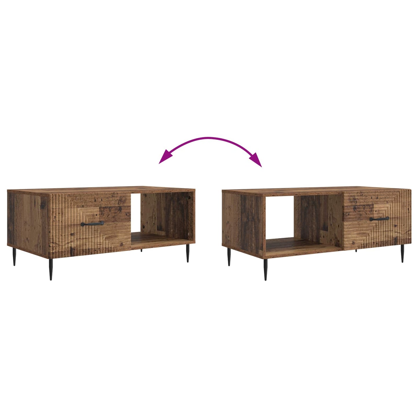 vidaXL Coffee Table Old Wood 90 x 50 x 40 cm Engineered Wood