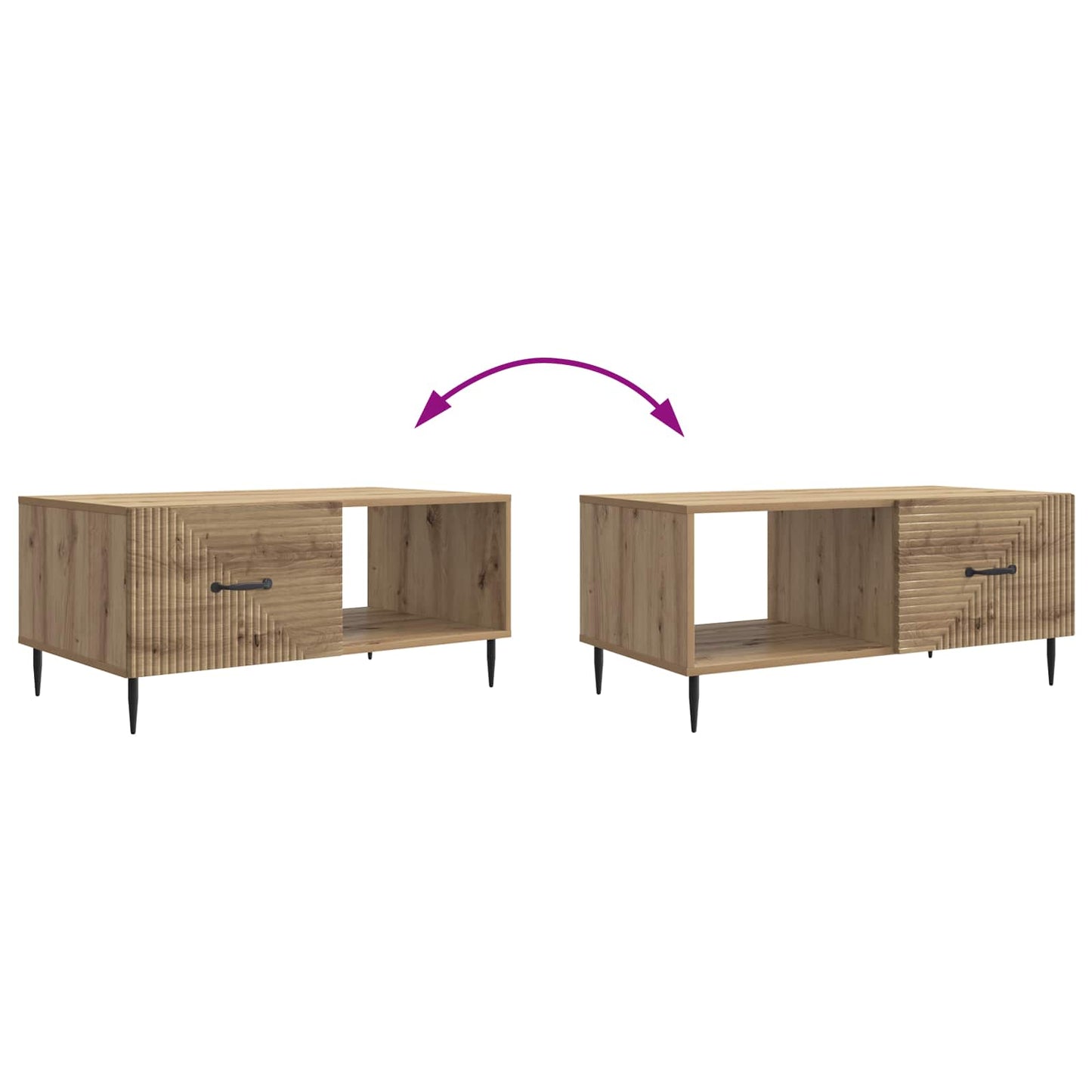vidaXL Coffee Table Artisan Oak 90 x 50 x 40 cm Engineered Wood