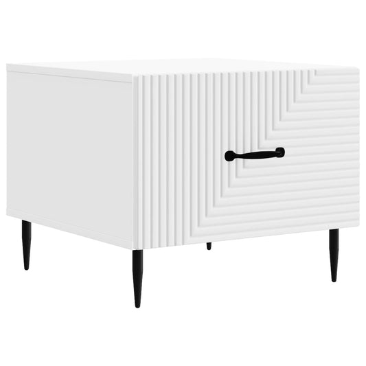 vidaXL Coffee Table with Drawer White 49 x 50 x 40 cm Engineered Wood