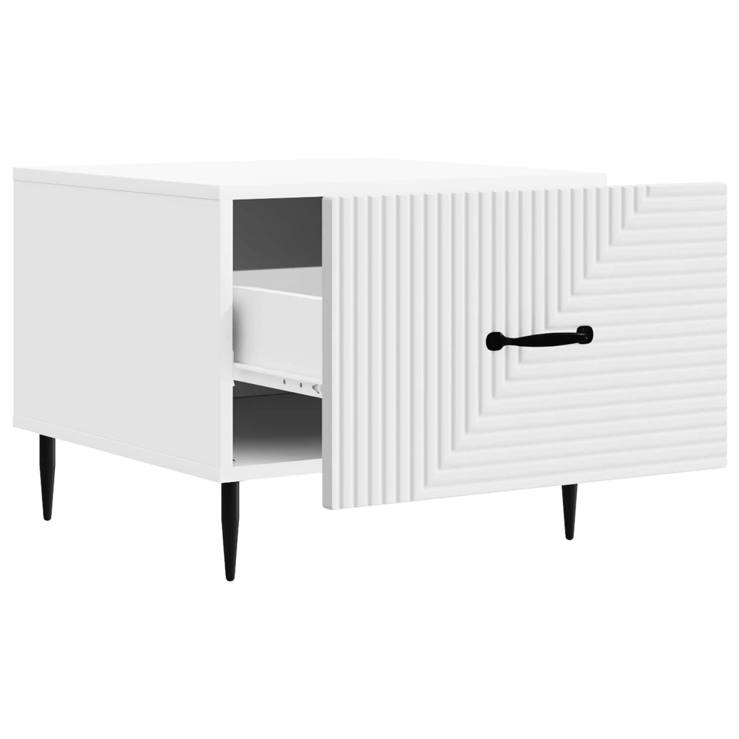 vidaXL Coffee Table with Drawer White 49 x 50 x 40 cm Engineered Wood