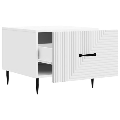 vidaXL Coffee Table with Drawer White 49 x 50 x 40 cm Engineered Wood