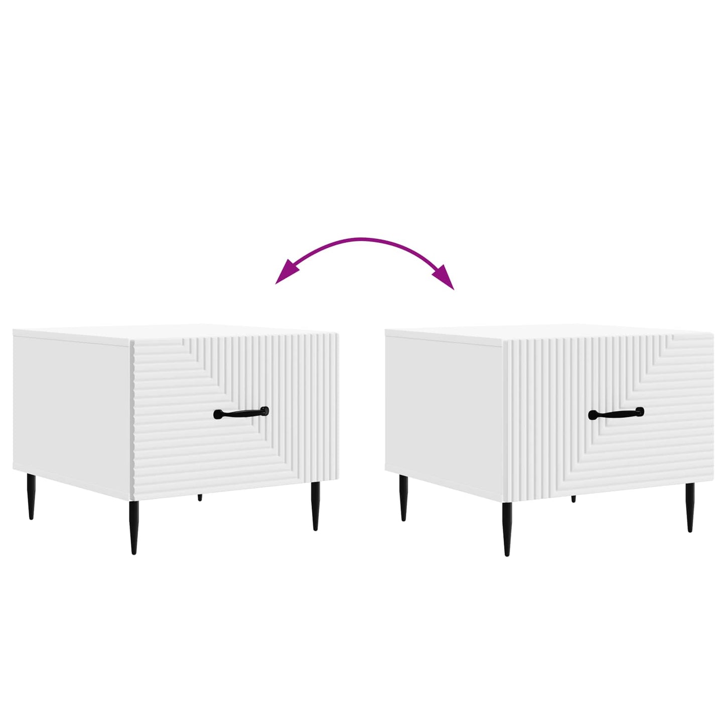 vidaXL Coffee Table with Drawer White 49 x 50 x 40 cm Engineered Wood