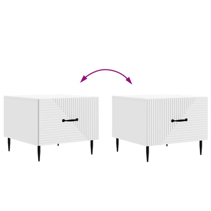 vidaXL Coffee Table with Drawer White 49 x 50 x 40 cm Engineered Wood