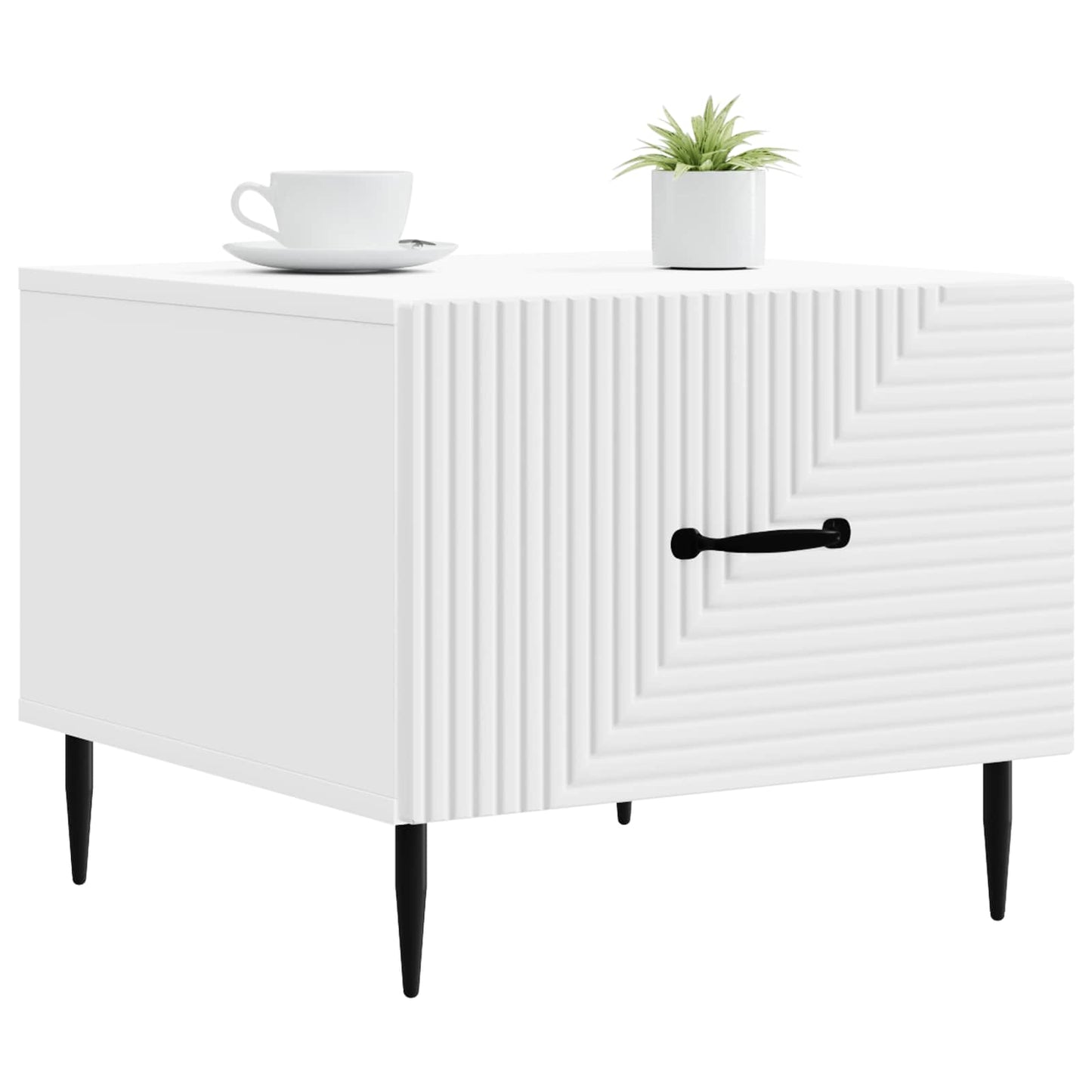 vidaXL Coffee Table with Drawer White 49 x 50 x 40 cm Engineered Wood