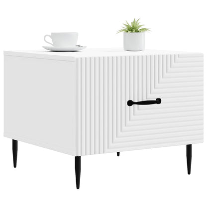 vidaXL Coffee Table with Drawer White 49 x 50 x 40 cm Engineered Wood