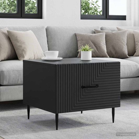 vidaXL Coffee Table with Drawer Black 49 x 50 x 40 cm Engineered Wood