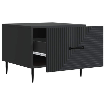 vidaXL Coffee Table with Drawer Black 49 x 50 x 40 cm Engineered Wood