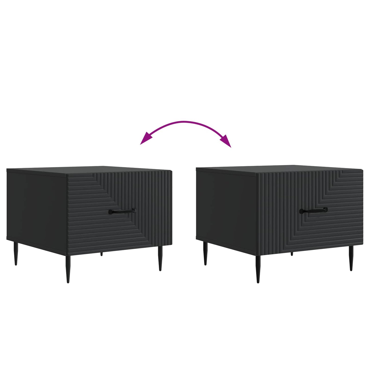 vidaXL Coffee Table with Drawer Black 49 x 50 x 40 cm Engineered Wood