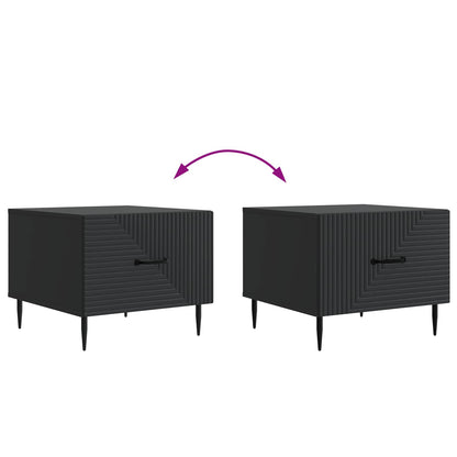 vidaXL Coffee Table with Drawer Black 49 x 50 x 40 cm Engineered Wood