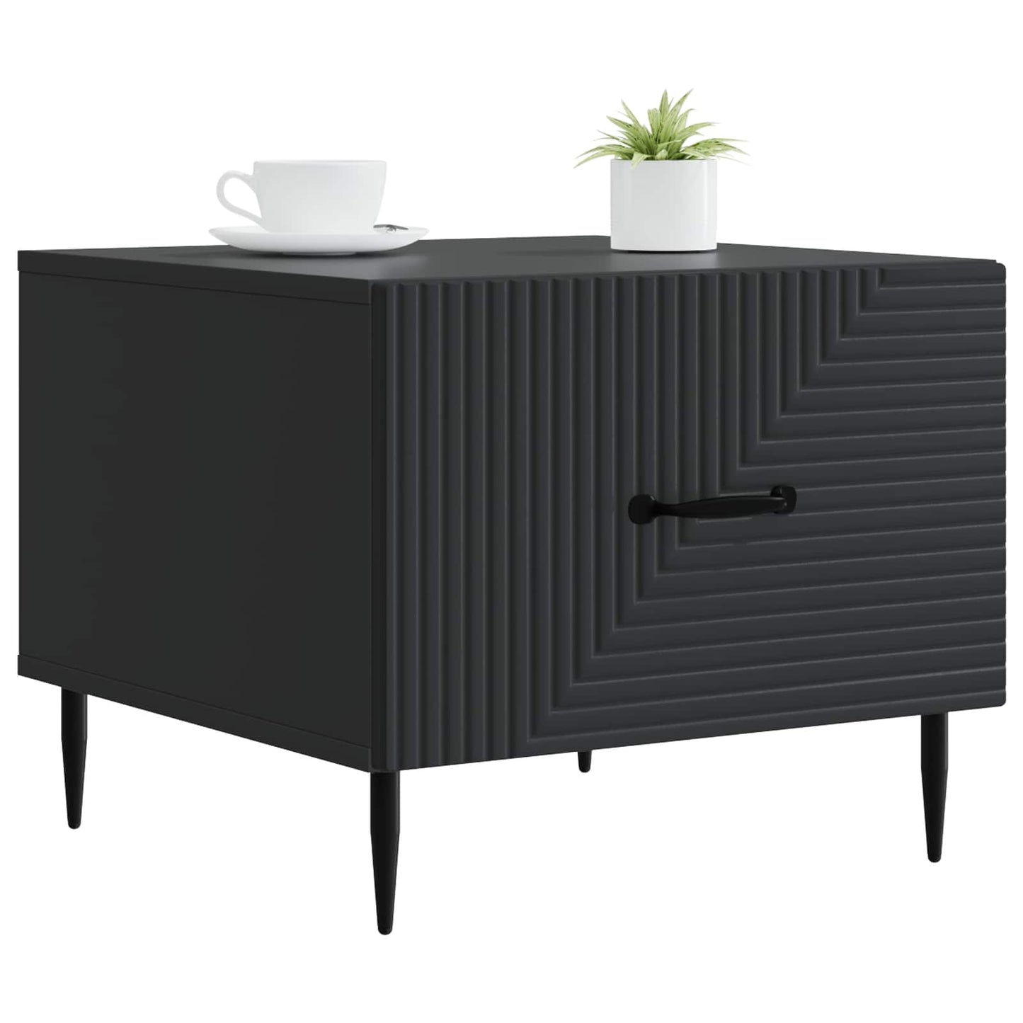 vidaXL Coffee Table with Drawer Black 49 x 50 x 40 cm Engineered Wood