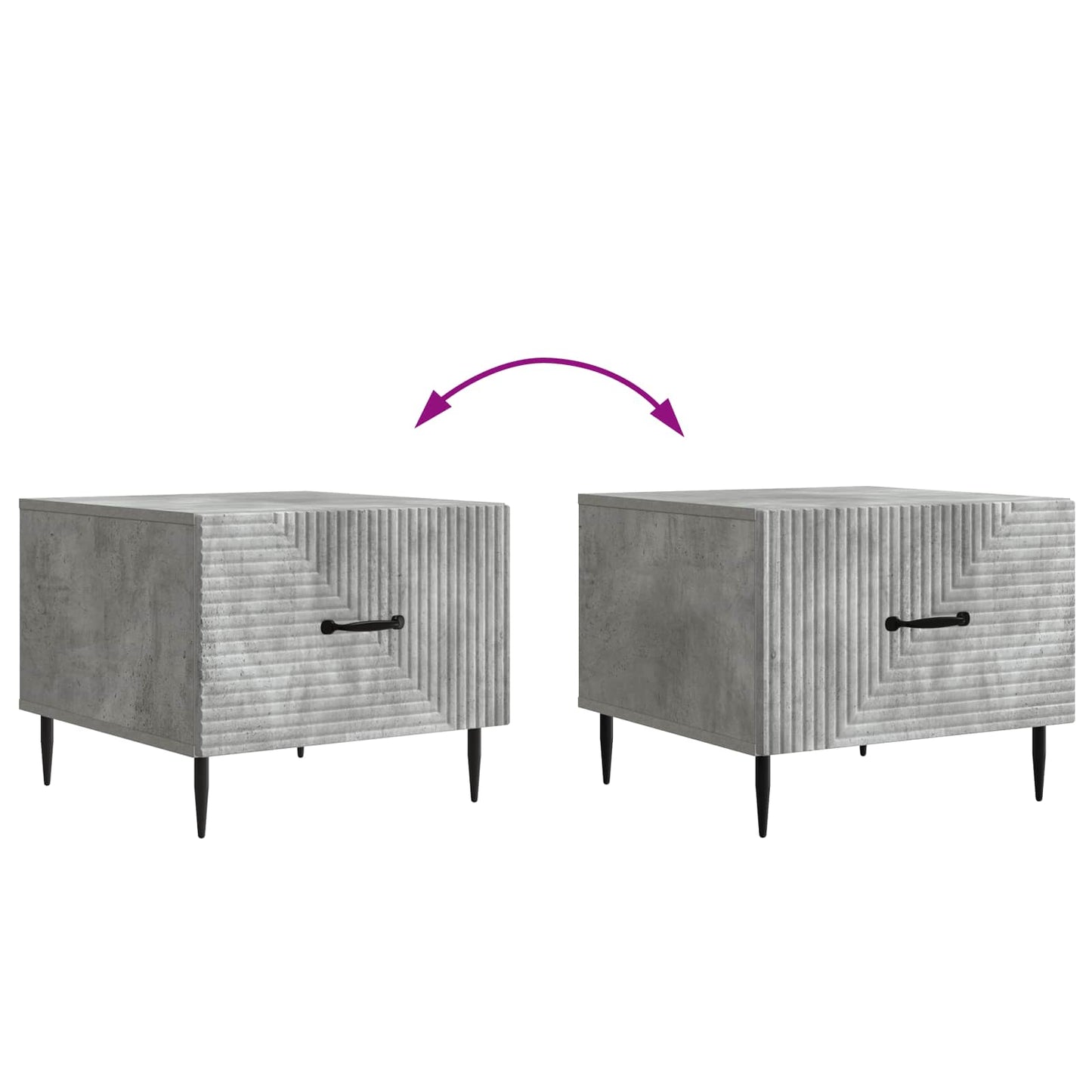 vidaXL Coffee Table Concrete Grey 49 x 50 x 40 cm Engineered Wood
