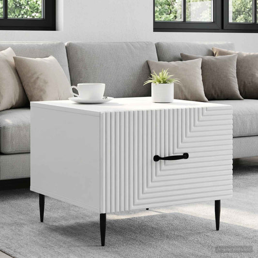 vidaXL Coffee Table High Gloss White 49 x 50 x 40 cm Engineered Wood