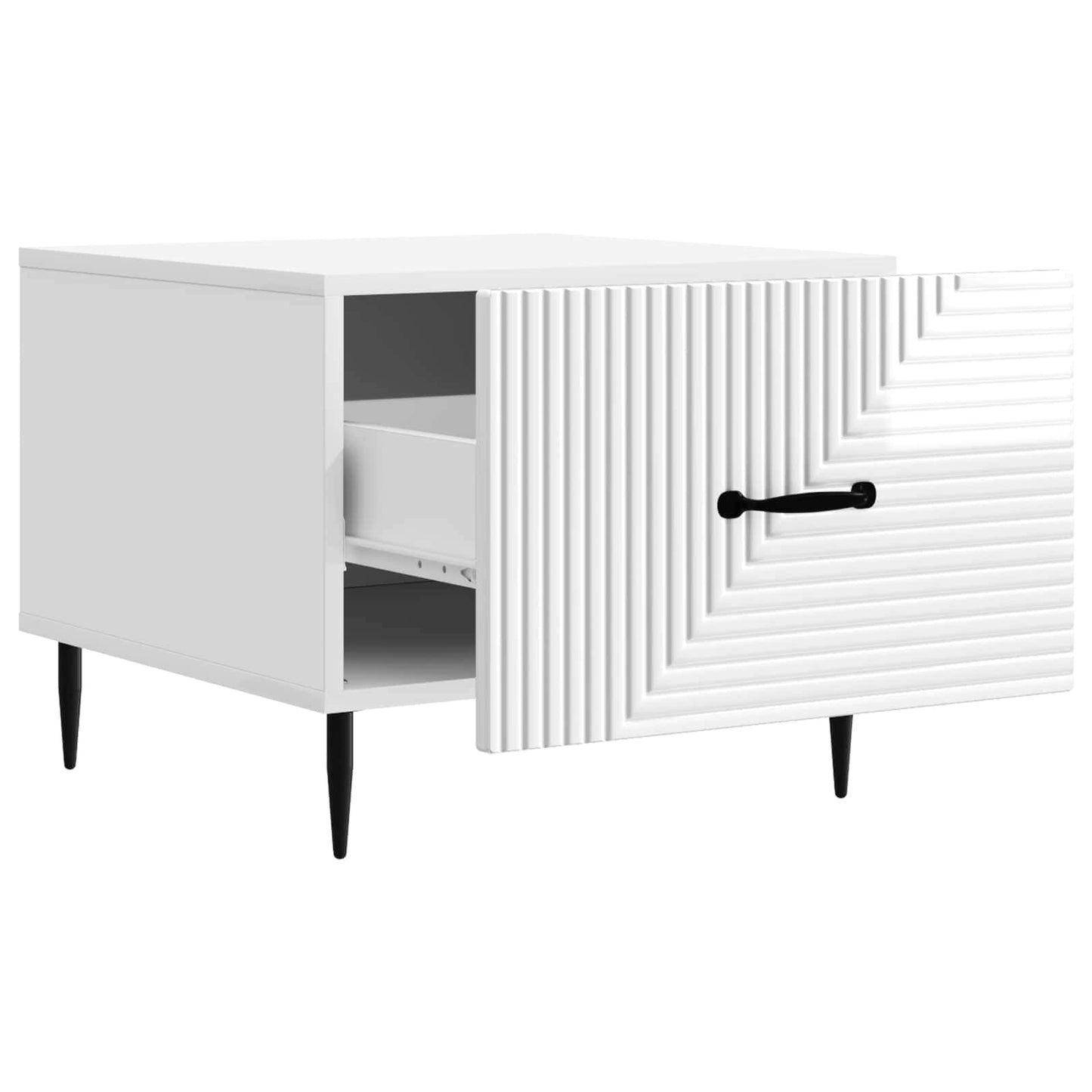 vidaXL Coffee Table High Gloss White 49 x 50 x 40 cm Engineered Wood