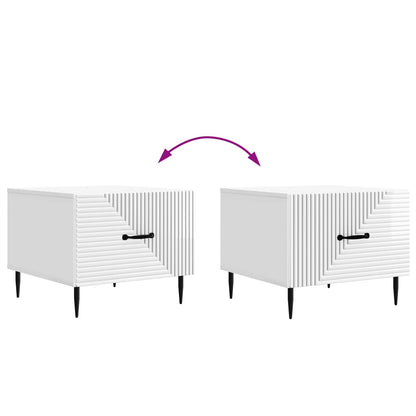 vidaXL Coffee Table High Gloss White 49 x 50 x 40 cm Engineered Wood