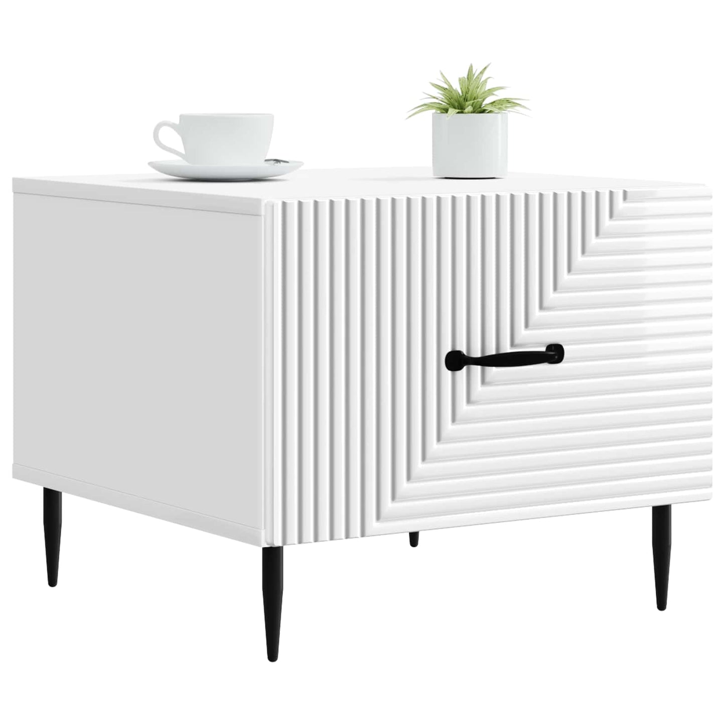 vidaXL Coffee Table High Gloss White 49 x 50 x 40 cm Engineered Wood