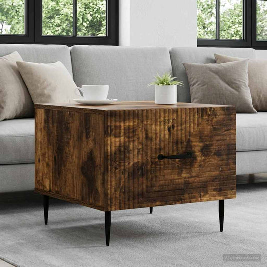 vidaXL Coffee Table Smoked Oak 49 x 50 x 40 cm Engineered Wood