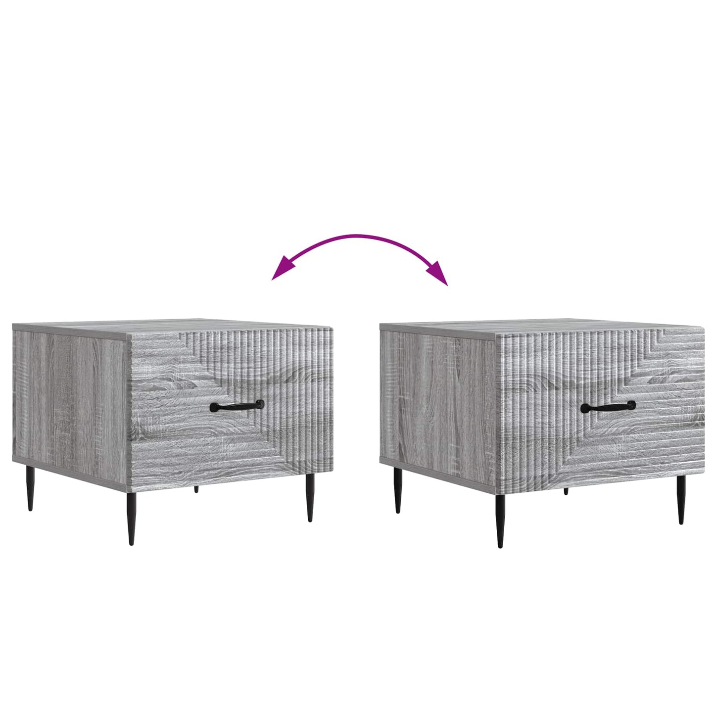 vidaXL Coffee Table Grey Sonoma 49 x 50 x 40 cm Engineered Wood