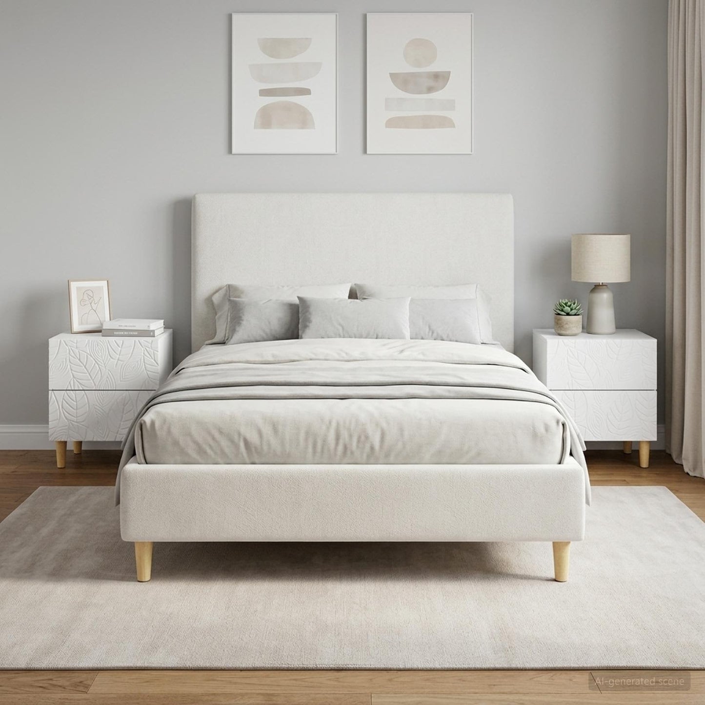 vidaXL Bedside Table 2 pcs White 43 x 34.5 x 48 cm Engineered Wood