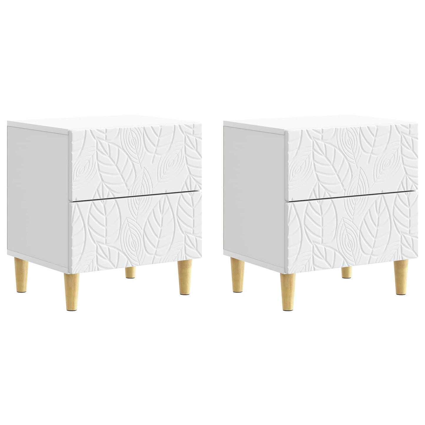 vidaXL Bedside Table 2 pcs White 43 x 34.5 x 48 cm Engineered Wood