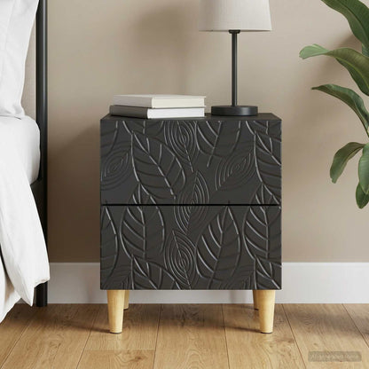 vidaXL Bedside Table Black 43 x 34.5 x 48 cm Engineered Wood