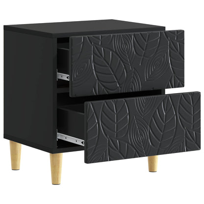 vidaXL Bedside Table Black 43 x 34.5 x 48 cm Engineered Wood