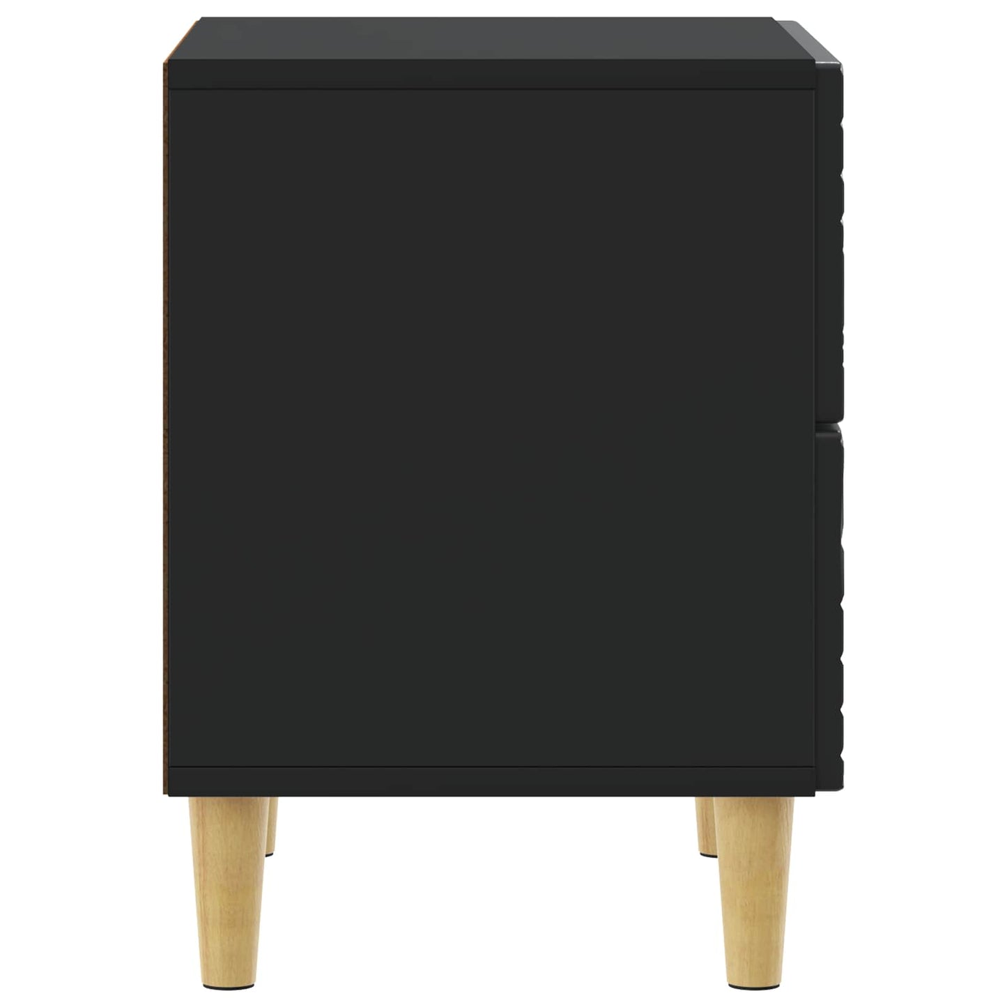 vidaXL Bedside Table Black 43 x 34.5 x 48 cm Engineered Wood