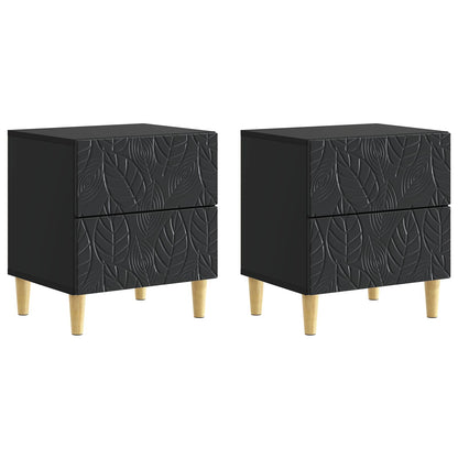 vidaXL Bedside Table 2 pcs Black 43 x 34.5 x 48 cm Engineered Wood
