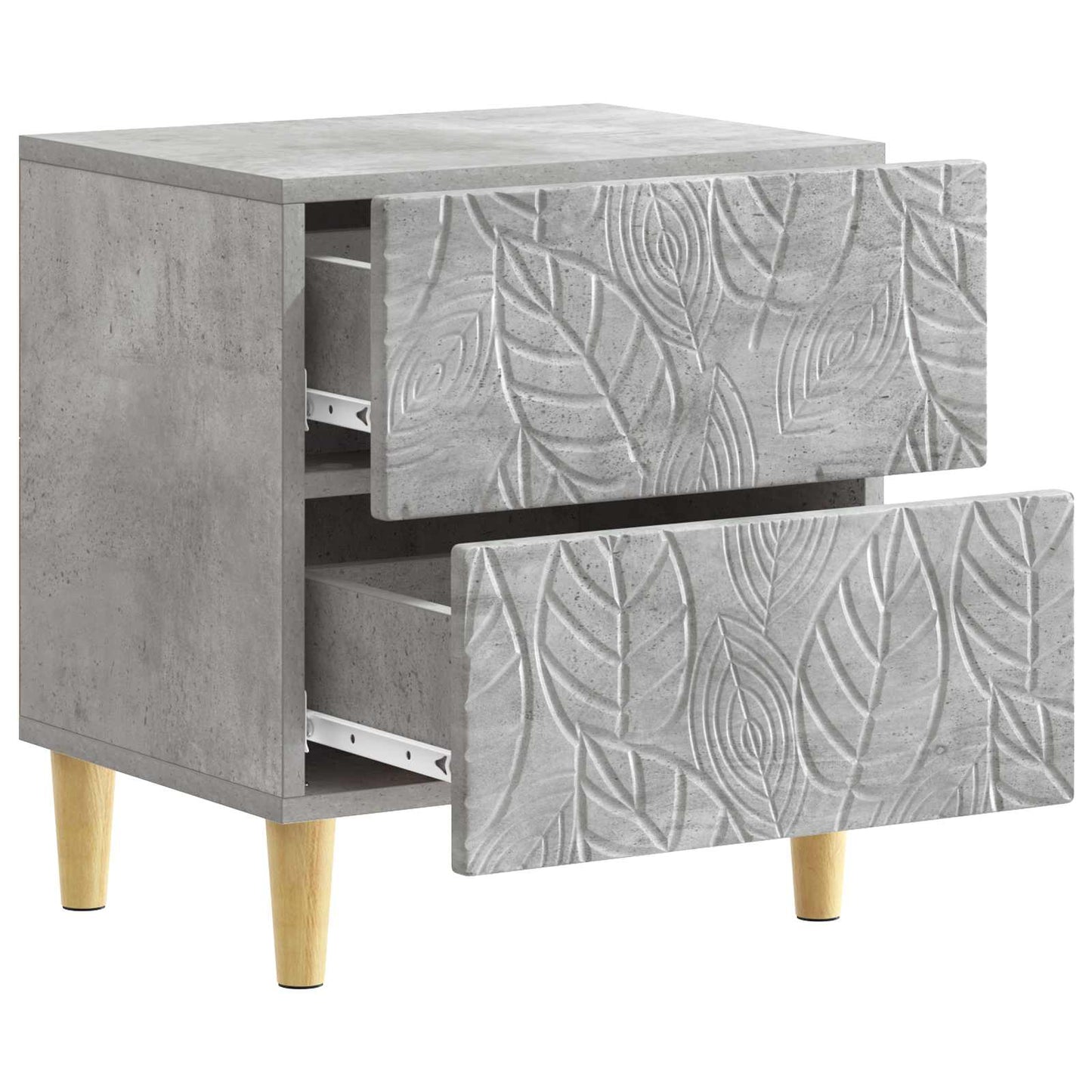 vidaXL Bedside Table Concrete Grey 43 x 34.5 x 48 cm Engineered Wood