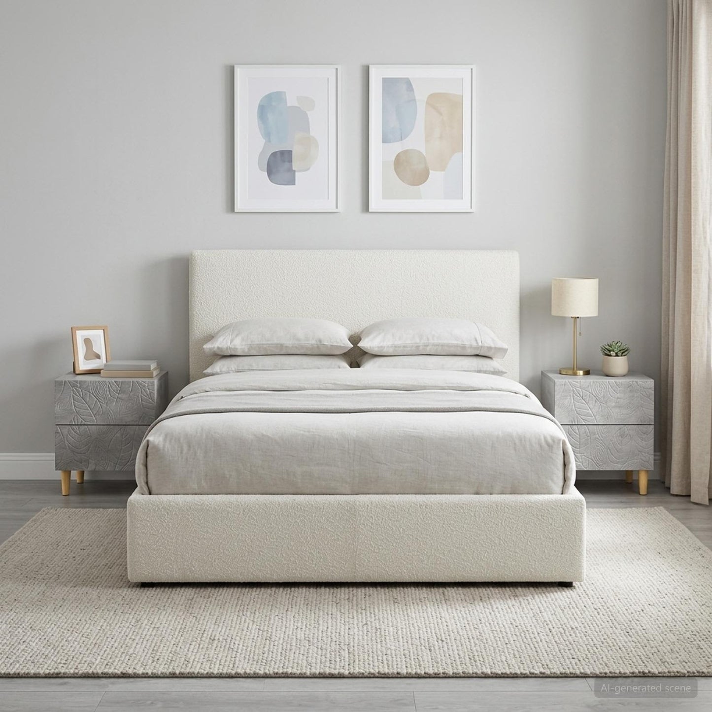 vidaXL Bedside Table 2 pcs Concrete Grey 43 x 34.5 x 48 cm