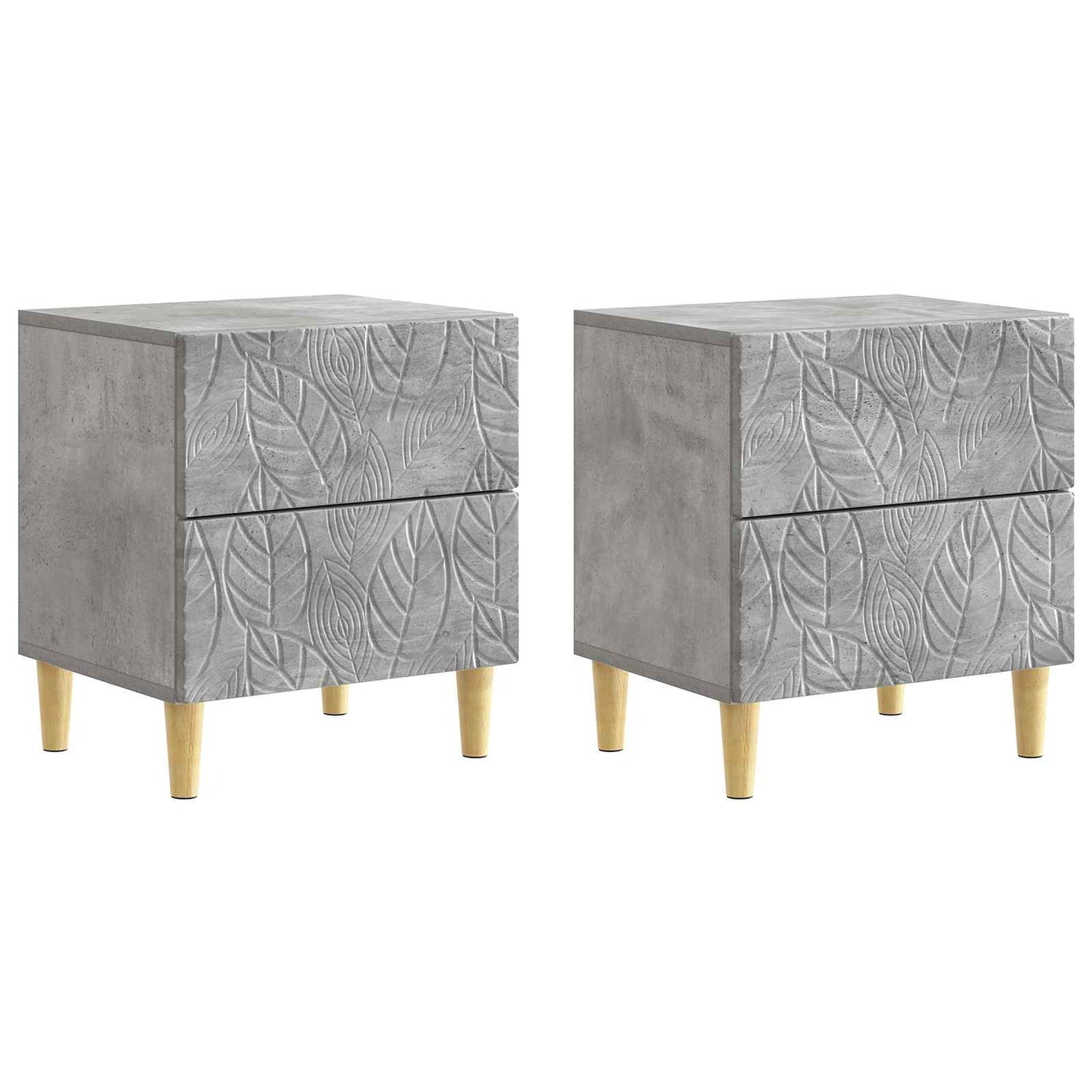 vidaXL Bedside Table 2 pcs Concrete Grey 43 x 34.5 x 48 cm