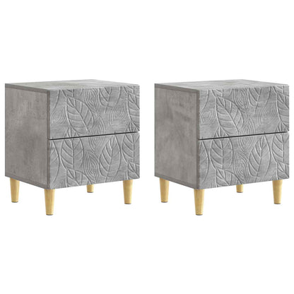 vidaXL Bedside Table 2 pcs Concrete Grey 43 x 34.5 x 48 cm