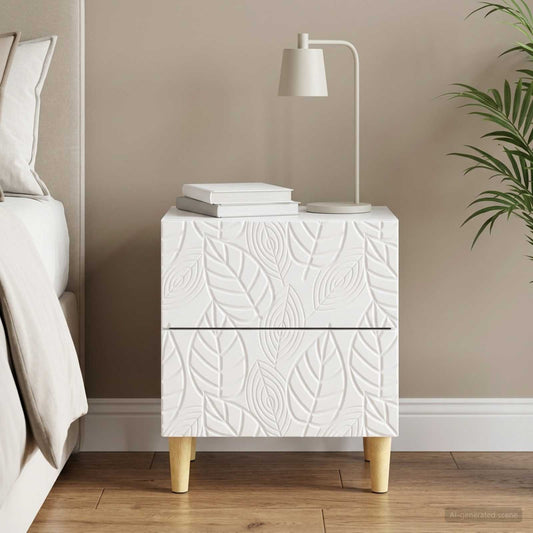vidaXL Bedside Table High Gloss White 43 x 34.5 x 48 cm