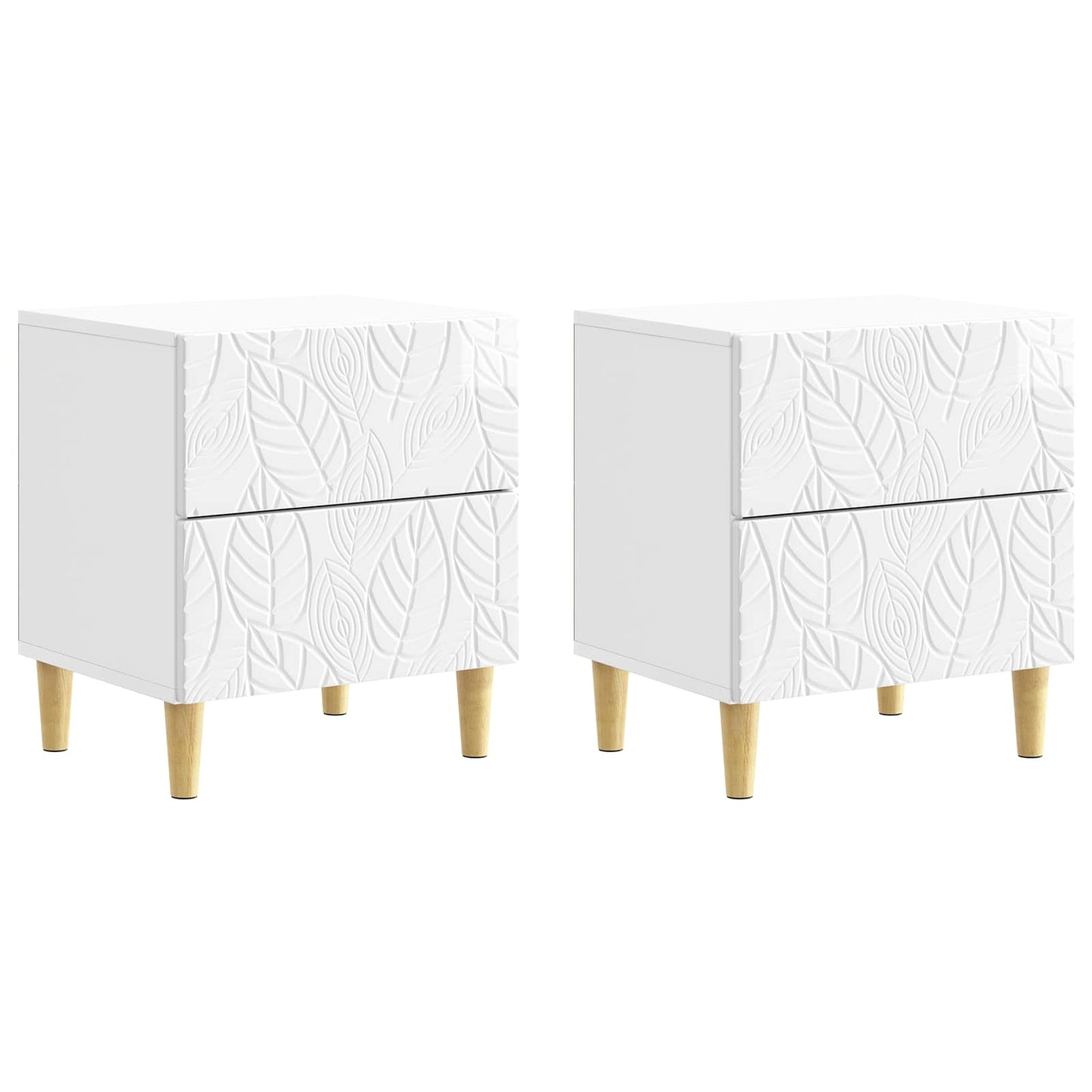vidaXL Bedside Table 2 pcs High Gloss White 43 x 34.5 x 48 cm