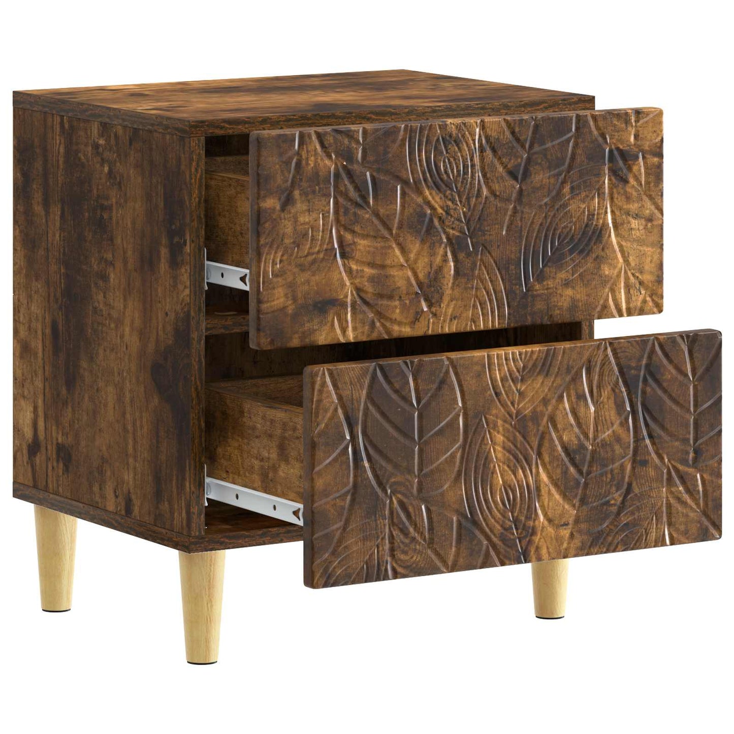 vidaXL Bedside Table Smoked Oak 43 x 34.5 x 48 cm Engineered Wood