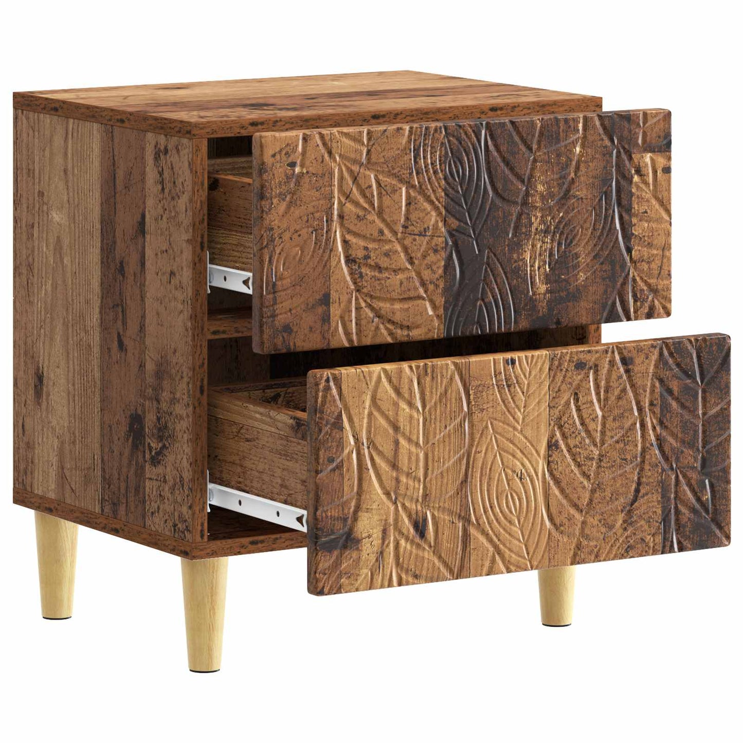 vidaXL Bedside Table Old Wood 43 x 34.5 x 48 cm Engineered Wood