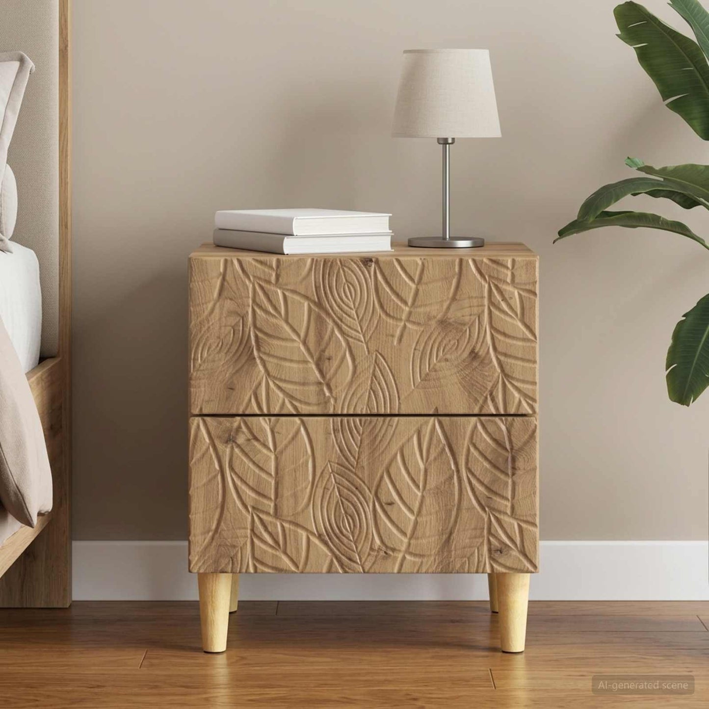 vidaXL Bedside Table Artisan Oak 43 x 34.5 x 48 cm Engineered Wood