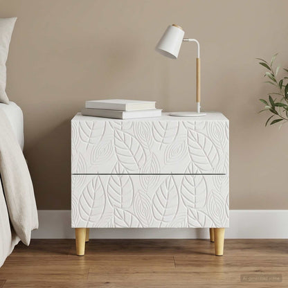 vidaXL Bedside Table White 62 x 34.5 x 48 cm Engineered Wood