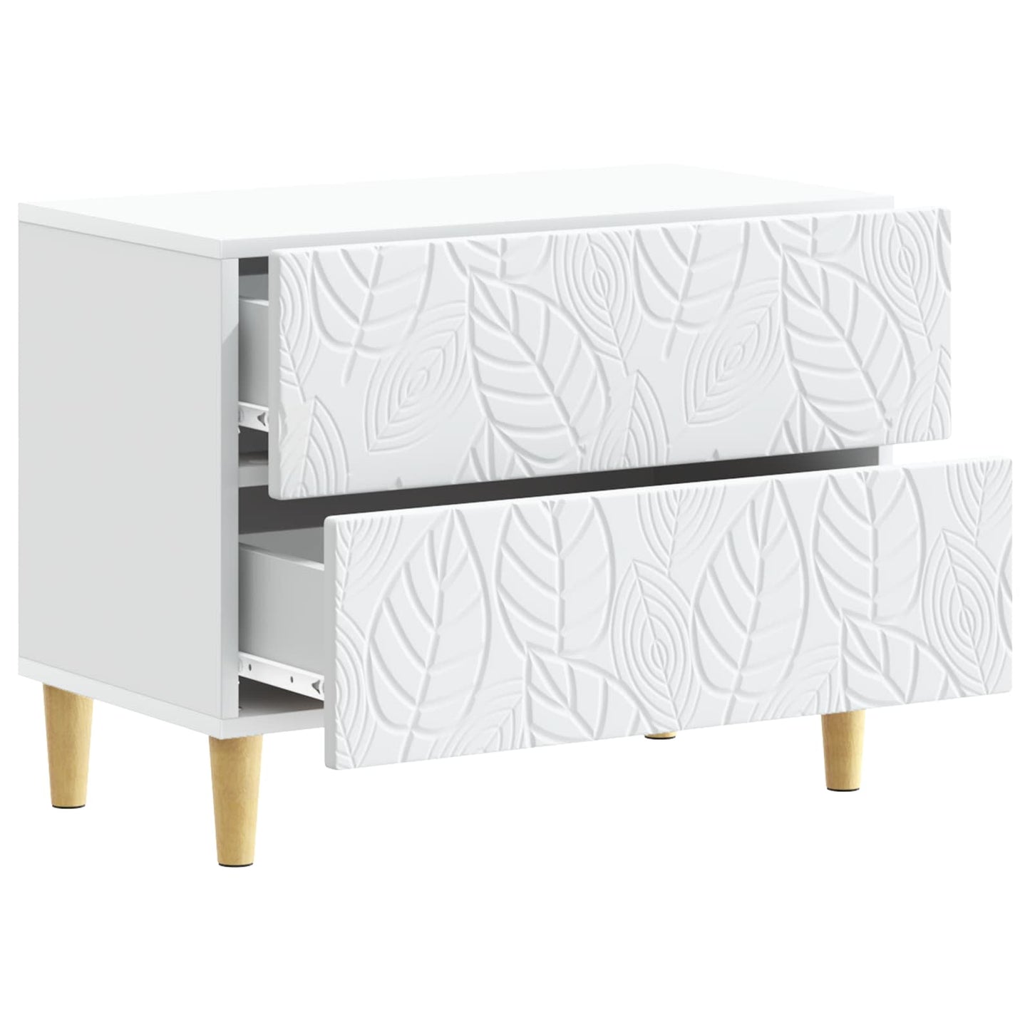 vidaXL Bedside Table White 62 x 34.5 x 48 cm Engineered Wood