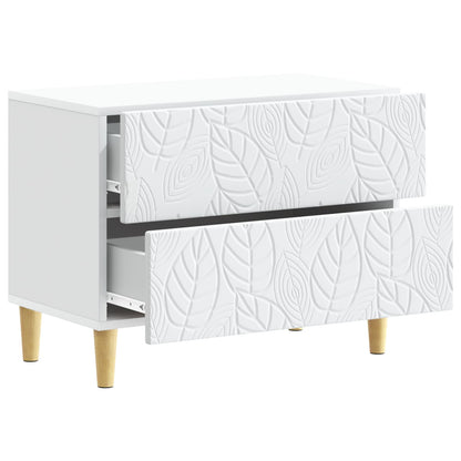 vidaXL Bedside Table White 62 x 34.5 x 48 cm Engineered Wood